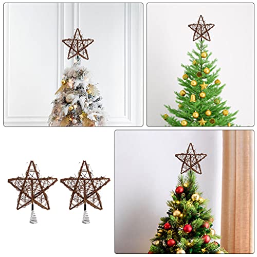 Estrella de Navidad de ratán artesanal YARNOW para una decoración elegante y natural 3