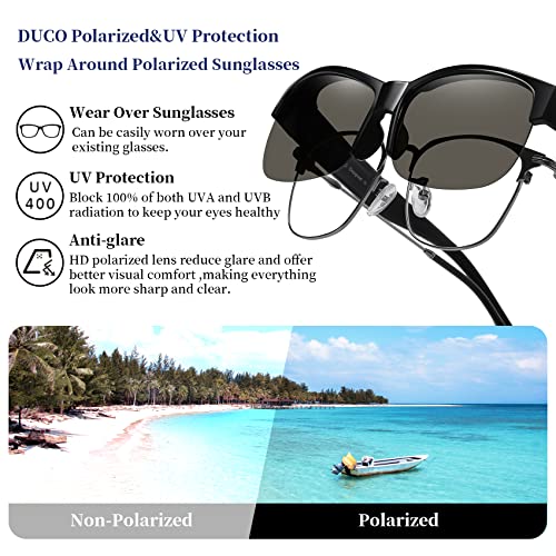 Image of DUCO Polarized Fitover Sunglasses UV400 Protection & HD for Unisex 8960