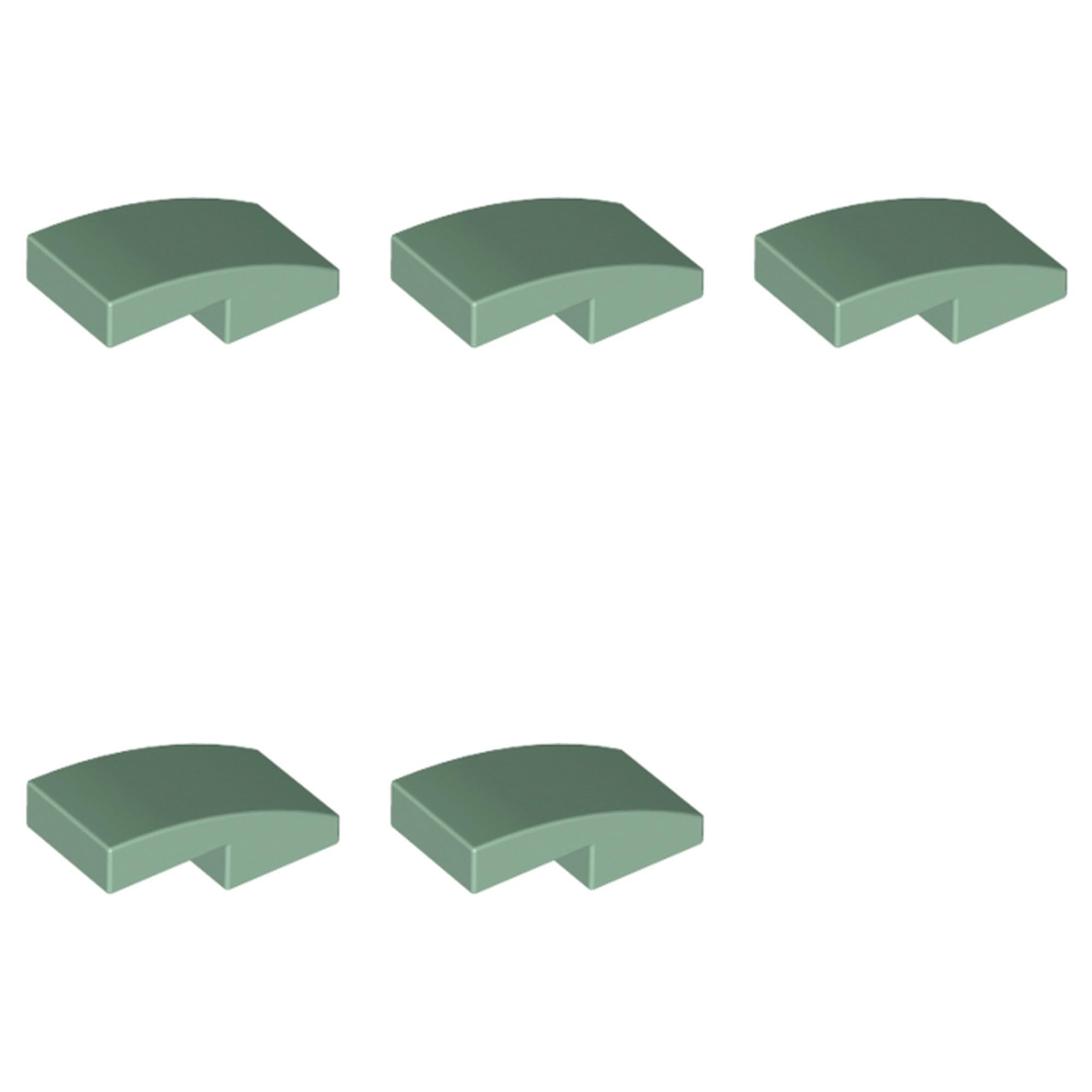 LEGO Slope, Curved 2 x 1 x 2/3, Part 11477 (Sand Green, 5, Bricks) — image 1