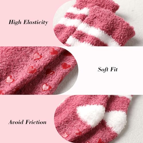 Image of 5 Pairs Fuzzy Socks for Women, Winter Warm Womens Super Soft Cozy Socks