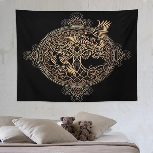 Tapisserie Mythe viking drapé imprimé pour créer un cocon nordique