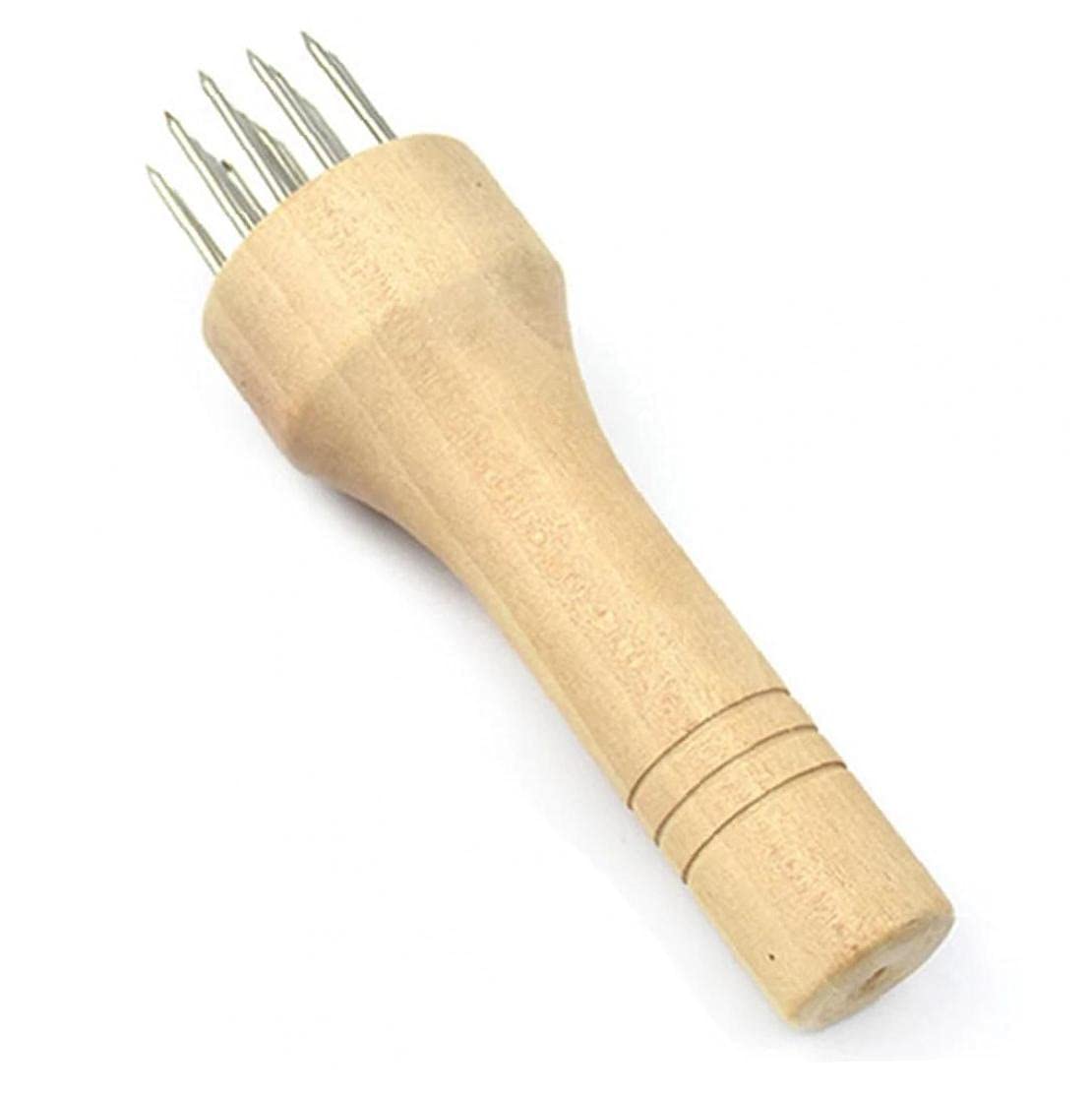 Stainless Steel Meat Mallet Meat Needle Tenderizer with Wood Handle Kitchen Food Processing Gadget for Beef Pork