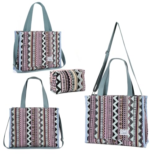 Image of Valleycomfy Corduroy Tote Bag for Women Travel Crossbody Bag Purse Women Shoulder Bags Work Handbags Everyday Hobo Bag