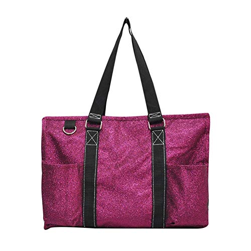 Ngil All Purpose Organizer Medium Utility Tote Bag 2018 Fall Collection (Glitter Hot Pink) #TOP11