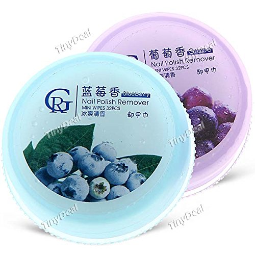 2 x Cases of Nail Polish Removal Pads Cotton Fingernail Varnish Remover Grape Blueberry Scent