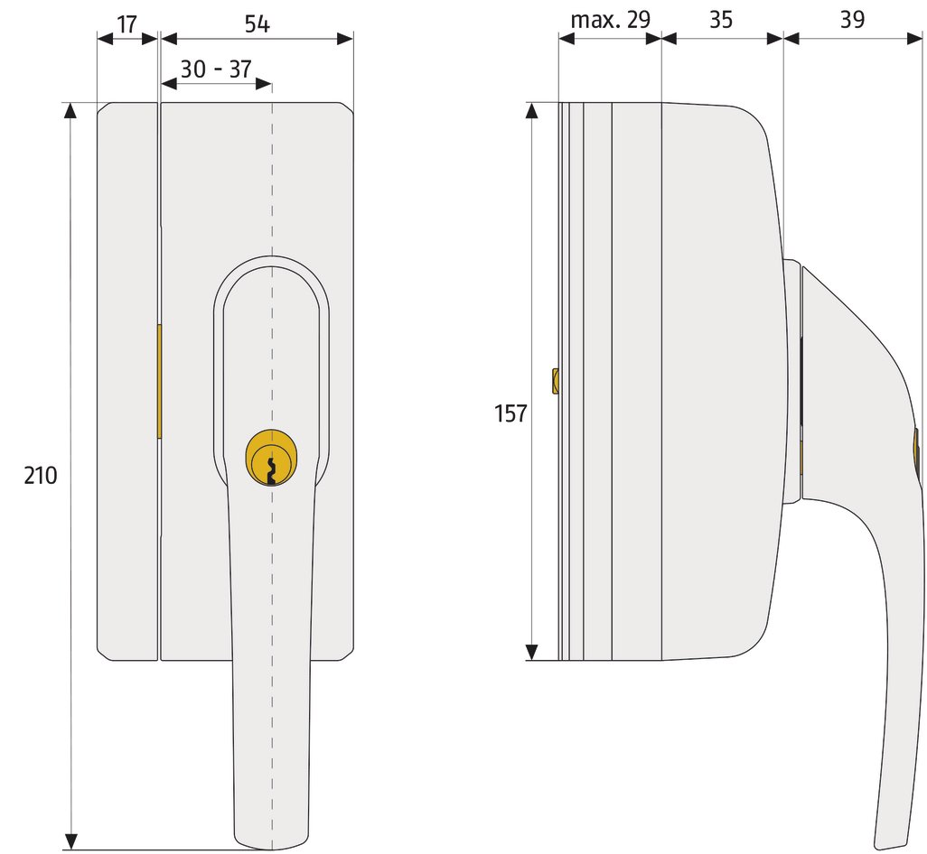 ABUS Fenster-Zusatzsicherung FO400N - Fensterschloss mit Druckzylinder, verschiedenschließend - ABUS-Sicherheitslevel 10-36771 - Weiß