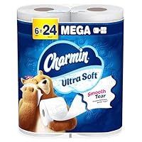 Charmin Ultra Soft Toilet Paper 6 Mega Rolls = 24 Regular Rolls
