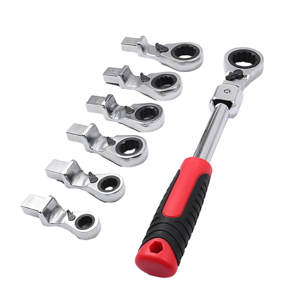 8 szt. 8-19 mm zestaw kluczy płasko-oczkowych z grzechotką, klucz płasko-oczkowy Flexs