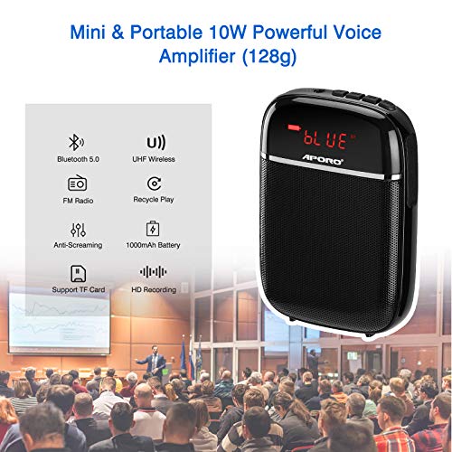 Voice versterker met microfoon headset, mini draagbare oplaadbare bluetooth megafoon luidspreker versterker met opname… - Image 3