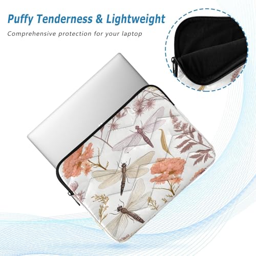 Funda para portátil de 13-14 pulgadas Dragonfly y flores miniatura 5