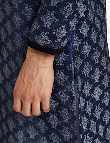 Image of Manyavar Men's Self Design Printed Kurta Set (2pcs)