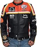 Generic Mickey Rourke Multi Leather Jacket For Men s Cafe Racer The Marlboro Mens Real Leather Biker Jackets l Black Large