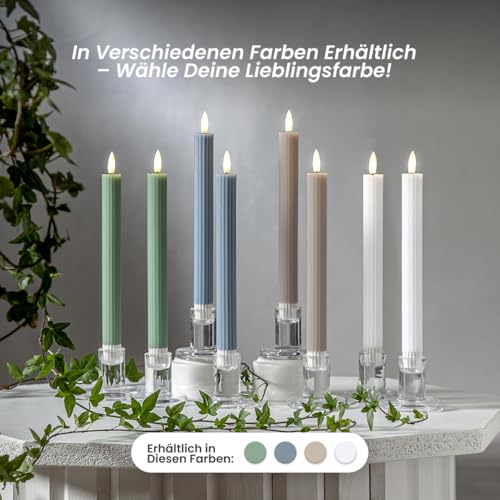Star 2er Set LED Stabkerzen mit Timer - Echtwachs Kerzen - Warmweiß – Ansicht 9