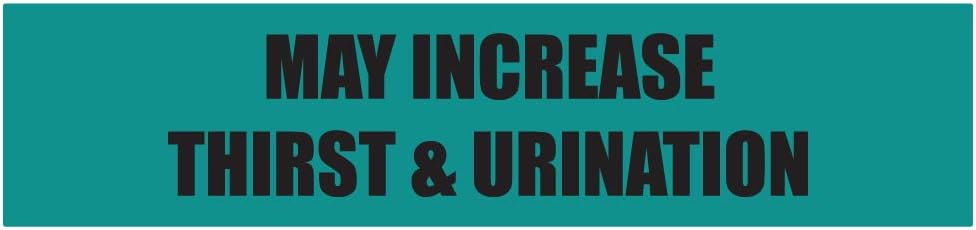 900 May Increase Thirst and Urination Sticker Labels, 0.38 x 1.63 Inch Medication Prescription Medical Chart File Folder Label Veterinary Pharmacy Rx Vet Instruction Stickers - 3 Packs of 300 Labels