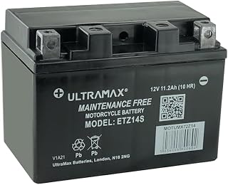 Genuine UltraMax ETZ14S, 12V 11.2AH Motorbike Motorcycle Battery REPLACES YTZ14S