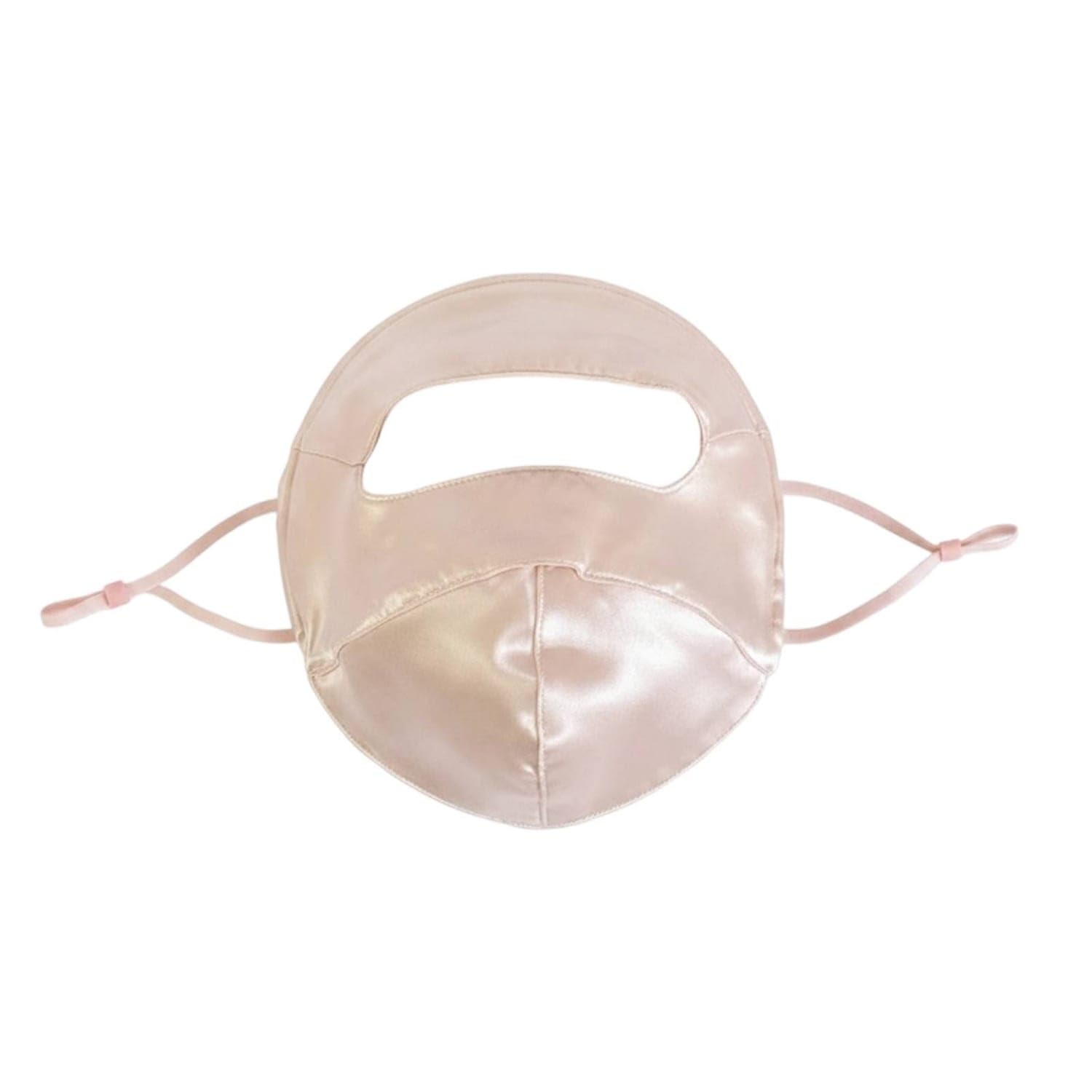 UJEAVETTE Ear Loops Full-Face Silk Mask Satin-Like Finish Double-Layer Silk Mask Eye Opening Wearable Accessory Breathable, Pink, Silk Face Cover-image-40