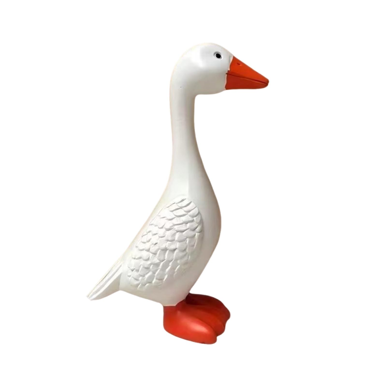 Glifora 6 Inch Mini Desktop Goose Statue - White Lifelike Goose Sculpture, Decorative Resin Goose Figurine for Office, Living Room, Bookshelf and Coffee Table Decor