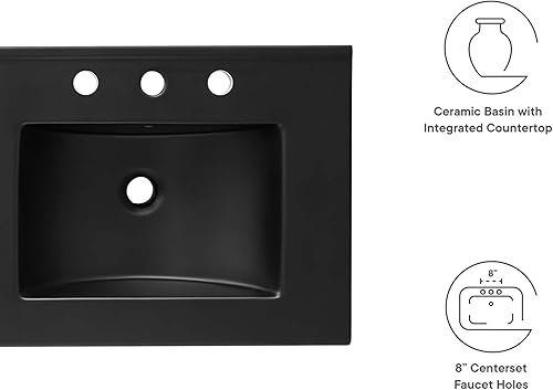 Miniatura 43 de Modway EEI-4837-WHI Cayman - Lavabo de baño de 30 pulgadas, color blanco