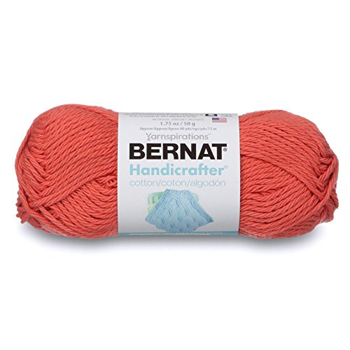 Image of Bernat Handicrafter Cotton Solids Yarn, 1.75 oz, Gauge 4 Medium, 100% Cotton, Tangerine