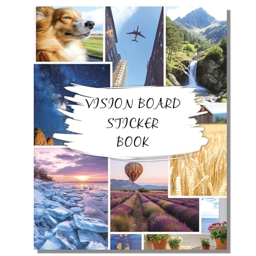 Sawnfay Vision Board Book - 2026 Vision Board Sticker Book, with Motivational Images & Quotes, Vision Board Kit & Supplies for Women, Travel