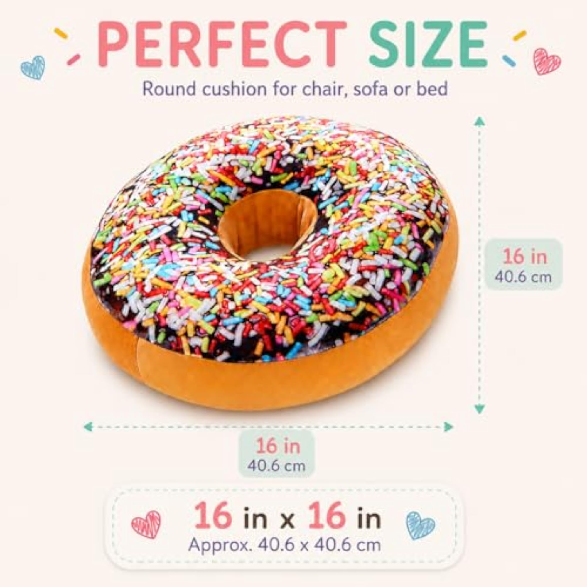 Round Doughnut Donut Back Stuffed Cushion Insert