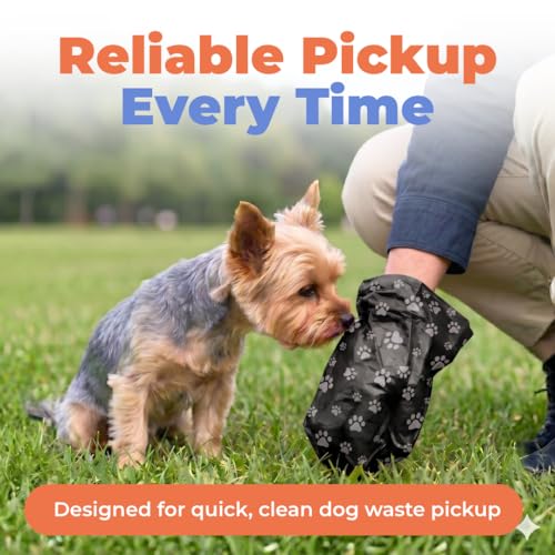 Image of Best Pet Supplies Dog Poop Bags for Waste Refuse Cleanup, Doggy Roll Replacements for Outdoor Puppy Walking and Travel, Leak Proof and Tear Resistant, Thick Plastic - Black, 150 Bags