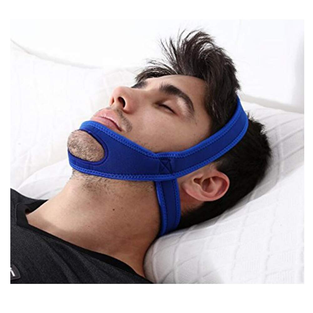 AJINGELA Health Adjustable Anti-Snore Chin Strap Natural and Instant Snore Relief Simple and Effective Snore Remedy Jaw Belt Stop Snoring Solution(Blue)
