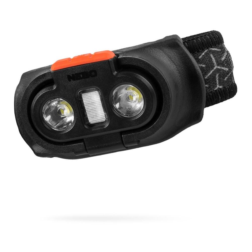 NEBO Einstein 1000 Flex - Lampada frontale ricaricabile con 5 modalità di illuminazione - Accessori per il campeggio e l'escursionismo - Torcia frontale per corsa e sport all'aperto