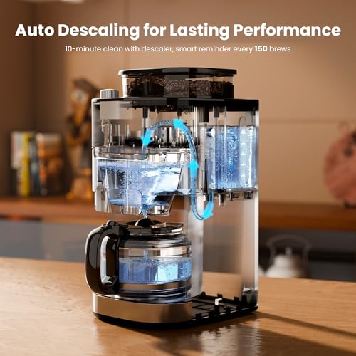 Kismile 10-Cup Drip Coffee Maker with Grinder