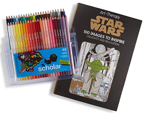 Prismacolor Scholar Colored Pencils, 48 Pack and Adult Coloring Book (Art of Coloring: Star Wars)