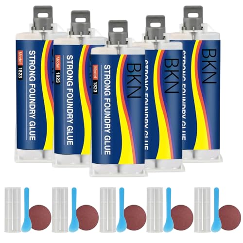 Resine epossidiche riempite di metallo, 5 set di colla per riparazione di metalli, colla per fonderia resistente alle alte temperature e all'acqua, kit di riparazione per fusione multiuso da 100 ml