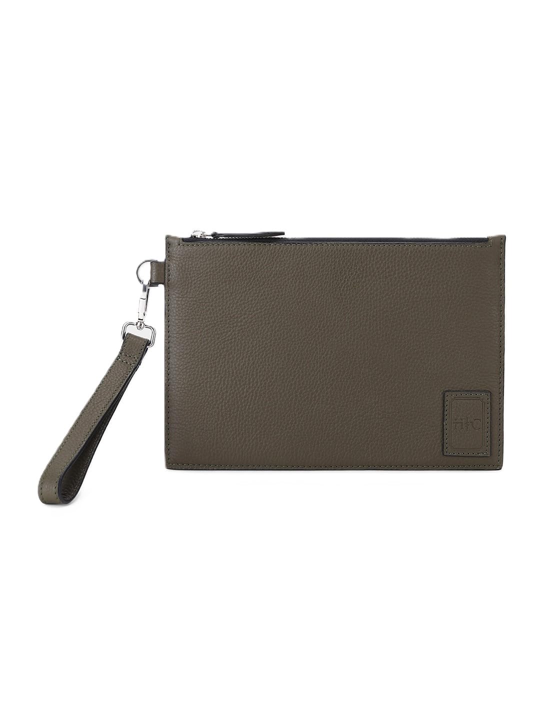 HAMMER COAL Leather Clutch for Men - Full-Grained Hand Purse - Organizer Bag for Men - Long Wallet Business Fashion - Casual Business Bag. (Grey)