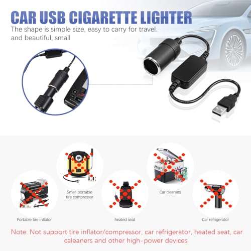Image of STHIRA 12V Car USB Cigarette Lighter Socket Adapter Converter 5V USB A to 12V 8W Cigarette Lighter Socket Multipurpose USB Cigarette Lighter Converter Socket for Dash Cam, GPS, Car Led Light