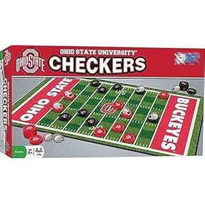 MasterPieces Family Game – NCAA Ohio State Buckeyes Checkers – Officially Licensed Board Game for Kids & Adults 13″ x 21″