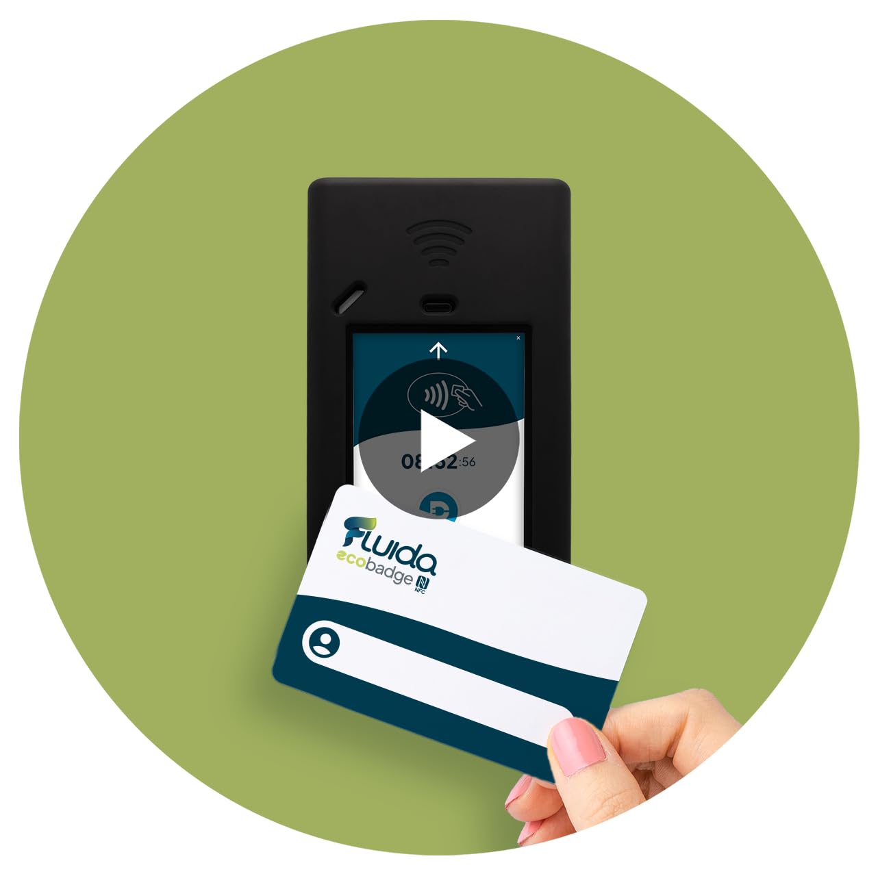 Fluida Station 2ª generazione - Timbratore con Rilevatore Presenze Bluetooth e Lettore badge NFC integrato