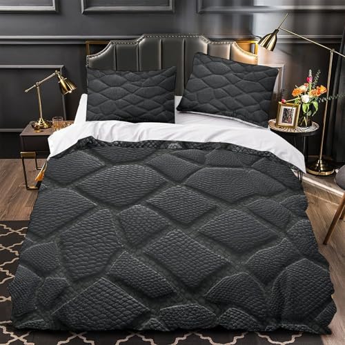 Housse de couette géométrique 3D microfibre parure de lit simple 140x200 - 4