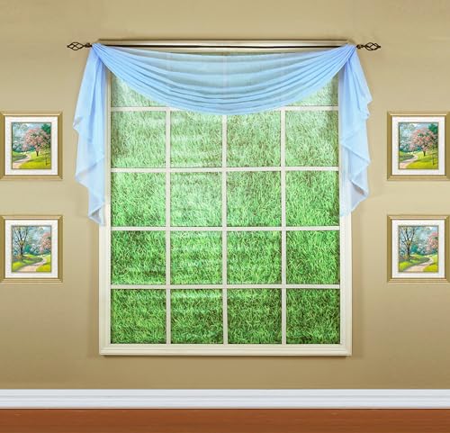 Today's Curtain Emelia Original Voile Scarf 144", Sky Blue, 45" W x 144" L