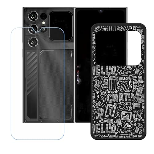 LCEHTOGYE �K�p Oukitel C62 GT +�����K���X�X�N���[���v���e�N�^�[�p�P�[�X�A�K�p Oukitel C62 GT (6,88")�ƌ݊����̂���u���b�N�\�t�gTPU�V���R���Q���P�[�X�ی�J�o�[ WZ8