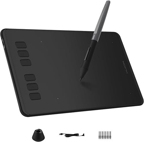 Miniatura 10 de Huion Inspiroy H950P - Tableta de dibujo gráfico con función de inclinación bolígrafo sin batería 8192 sensibilidad a la presión y 8 accesos