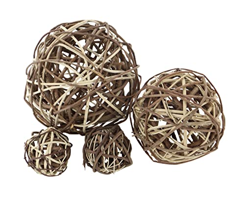 Deco 79 Coastal Dried Plant Round Orbs & Vase Filler, Set Of 2 17"H, 8"W, Brown #TOP5
