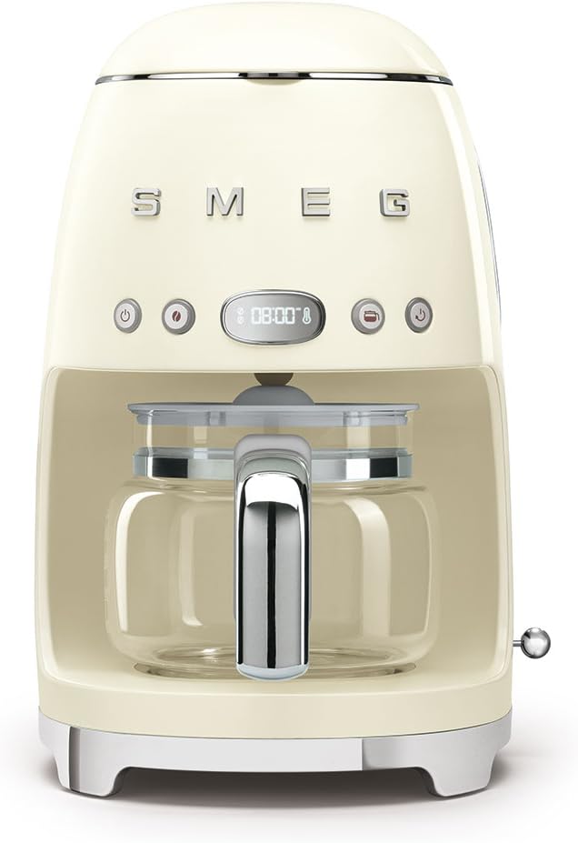 Smeg Retro Drip Coffee Machine and 2-Slice Toaster Bundle, Cream