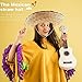 Cagemoga 2 Packs Mexican Sombrero Hat with Serape Trim Large Straw Sombrero Hat for Cinco De Mayo Carnival Mexican Theme Party Dress Up Accessories
