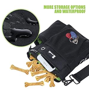   Pecute-Dog-Treat-Pouch-with-Bottle-Holder-Dog-Training-Treat-Pouch-with-Poop-Bag-Dispenser-Metal-Clip-Waist-Belt-Fanny-Pack-Dog-Walking-Bag-3-Cups-Large-Capacity-4-Ways-to-WearBlack