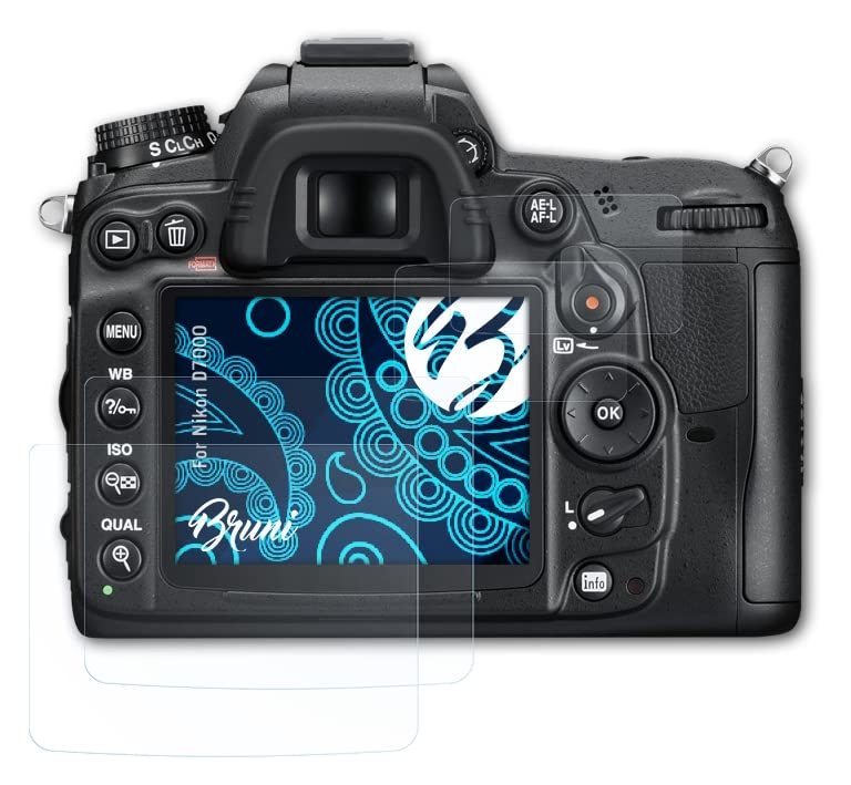 Bruni Screen Protector compatible with Nikon D7000 Protector Film, crystal clear Protective Film (Set of 2)