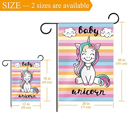 Drapeau de bienvenue licorne 30x45 double face en polyester