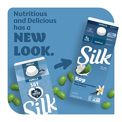 Silk Soy Milk, Vanilla, Dairy Free, Gluten Free, Vegan Milk With Vitamin D To Help Support Strong Bones, 64 Fl Oz Half Gallon #TOP1