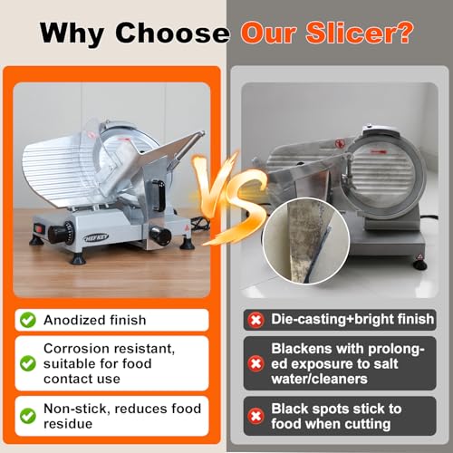 Image of Commercial Meat Slicer, 12 inch 320W Frozen Meat & Deli Slicer