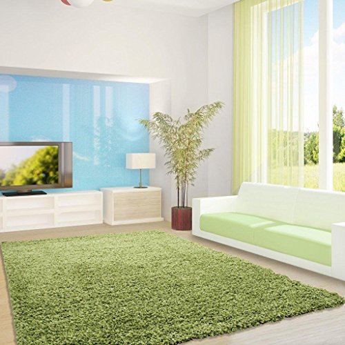 Moderner designer Teppich LIFE Shaggy 300 X 400 grün Handgetuftet 100% P.P Friese Fußbodenheizung