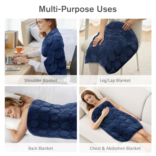 Image of Topblan Weighted Lap Blanket 7lbs for Adults, Small Weighted Blanket Throw for Napping, Relaxation, Calming and Travel, Skin Friendly & Machine Washable for All-Season Sleeping, 24x29 inches