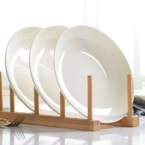 Home & Treat Pure White Porcelain 8 Inch Pasta Bowl Set of 6 Large Ceramic Soup Bowls Set - Serving Plates Salad Pasta Fruit – Microwave and Dishwasher Safe - Image 4